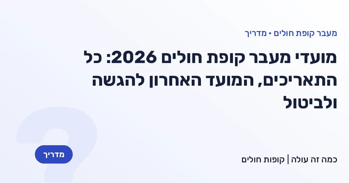 מועדי מעבר קופת חולים 2026: כל התאריכים, המועד האחרון להגשה ולביטול